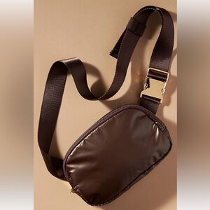 Anthropologie metallic puffer belt bag